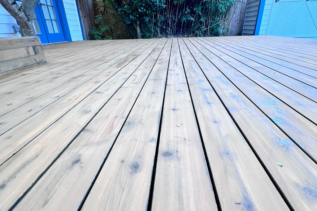 Deck after staining